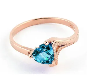 0.95 Carat 14K Solid Rose Gold Ring Natural Blue Topaz