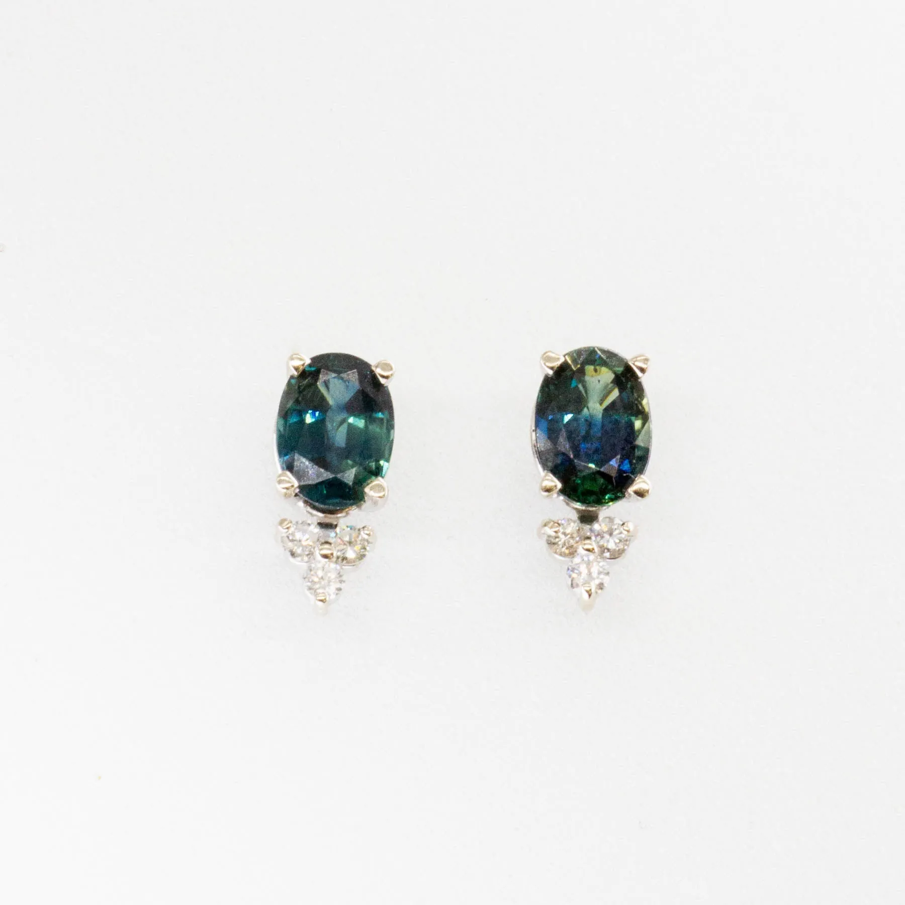 100 Ways' Oval Sapphire and Diamond Earrings | 3.18ctw, 0.21ctw |