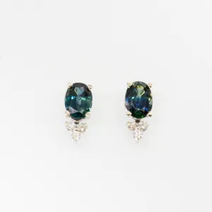 100 Ways' Oval Sapphire and Diamond Earrings | 3.18ctw, 0.21ctw |