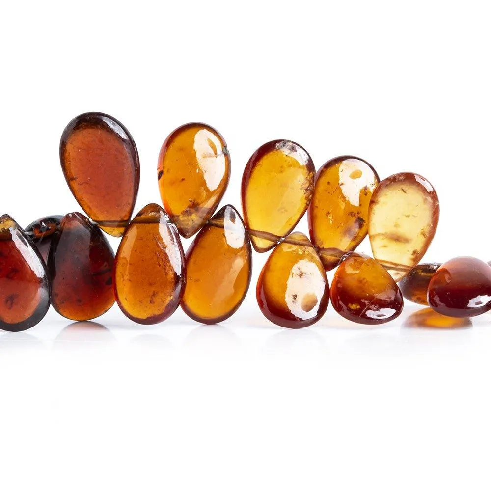 10mm Hessonite Garnet Plain Pear Beads 8 inch 64 pieces