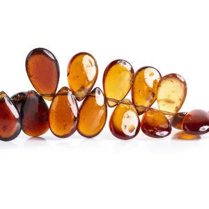 10mm Hessonite Garnet Plain Pear Beads 8 inch 64 pieces