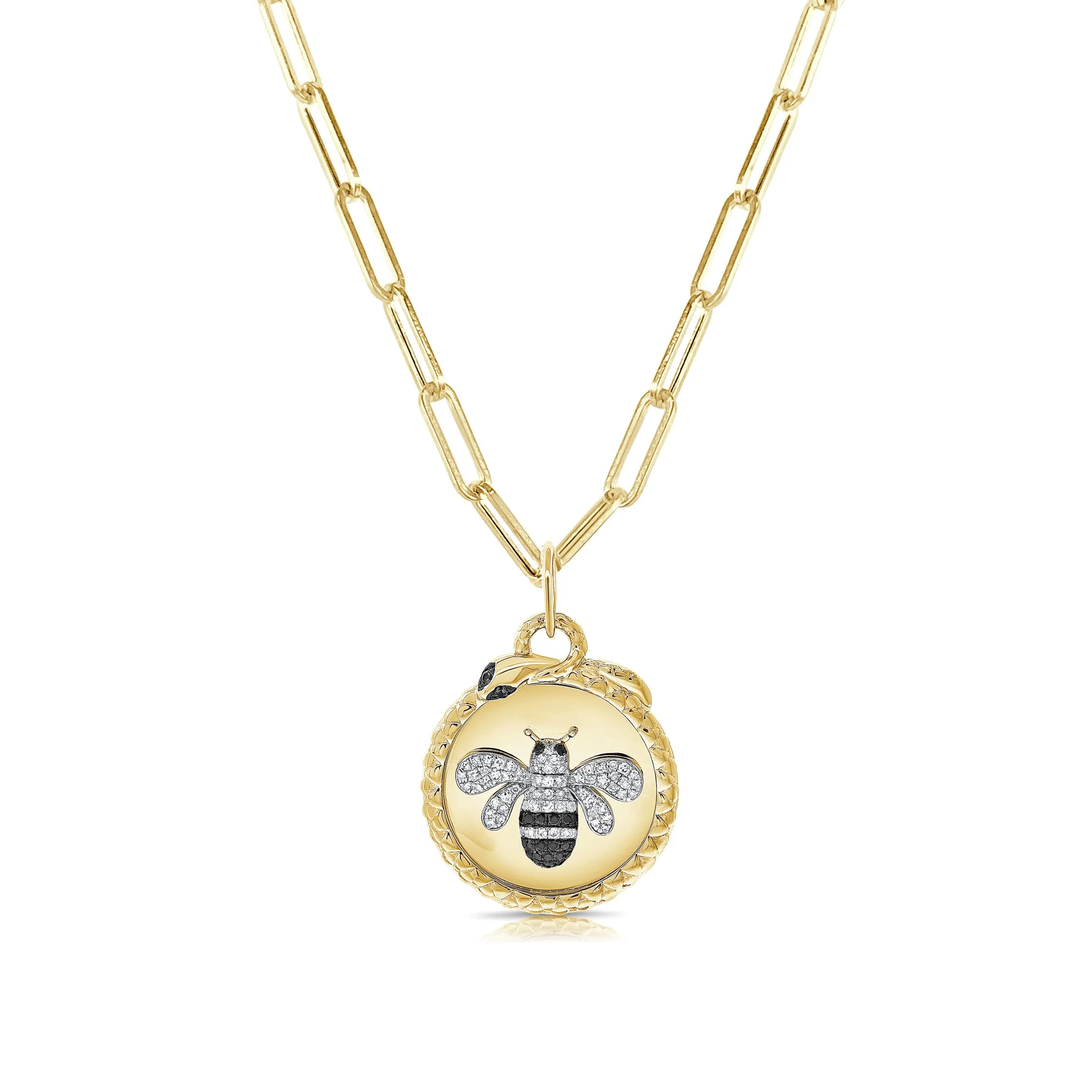 14k Gold & Black Diamond Bumble Bee Charm - 0.23ct