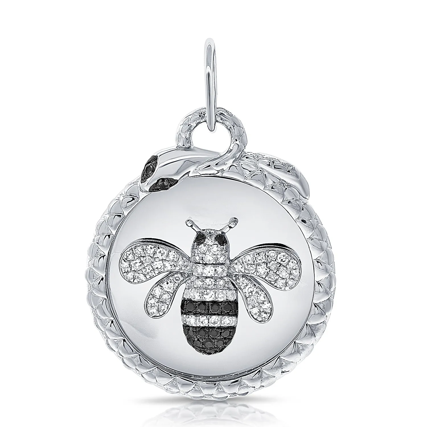 14k Gold & Black Diamond Bumble Bee Charm - 0.23ct