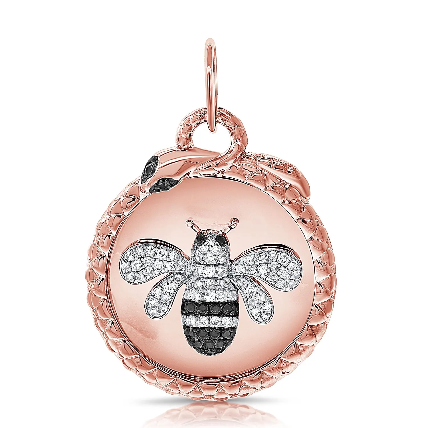 14k Gold & Black Diamond Bumble Bee Charm - 0.23ct