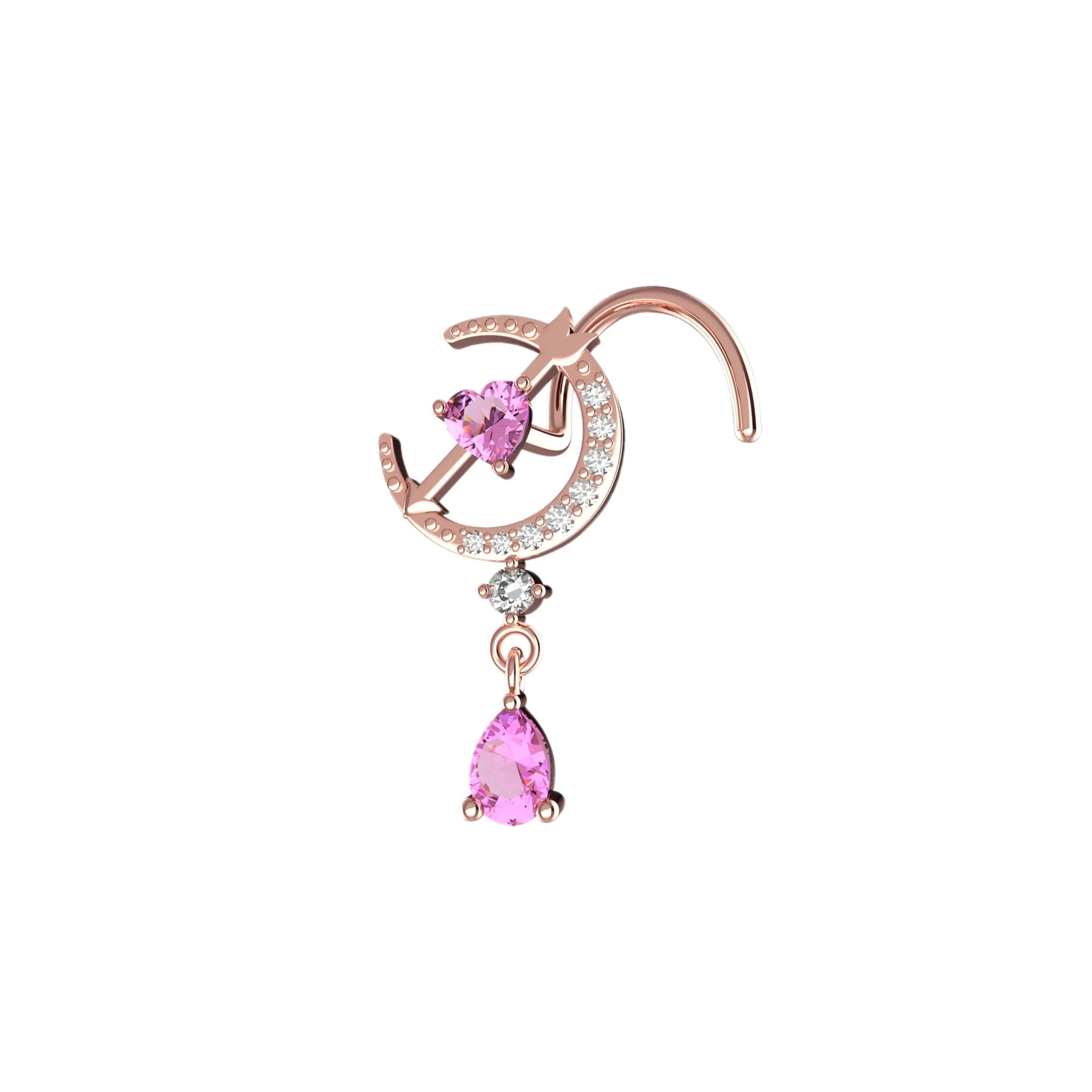 14k Gold Nose Piercing Stud – Minimal & Elegant Jewelry