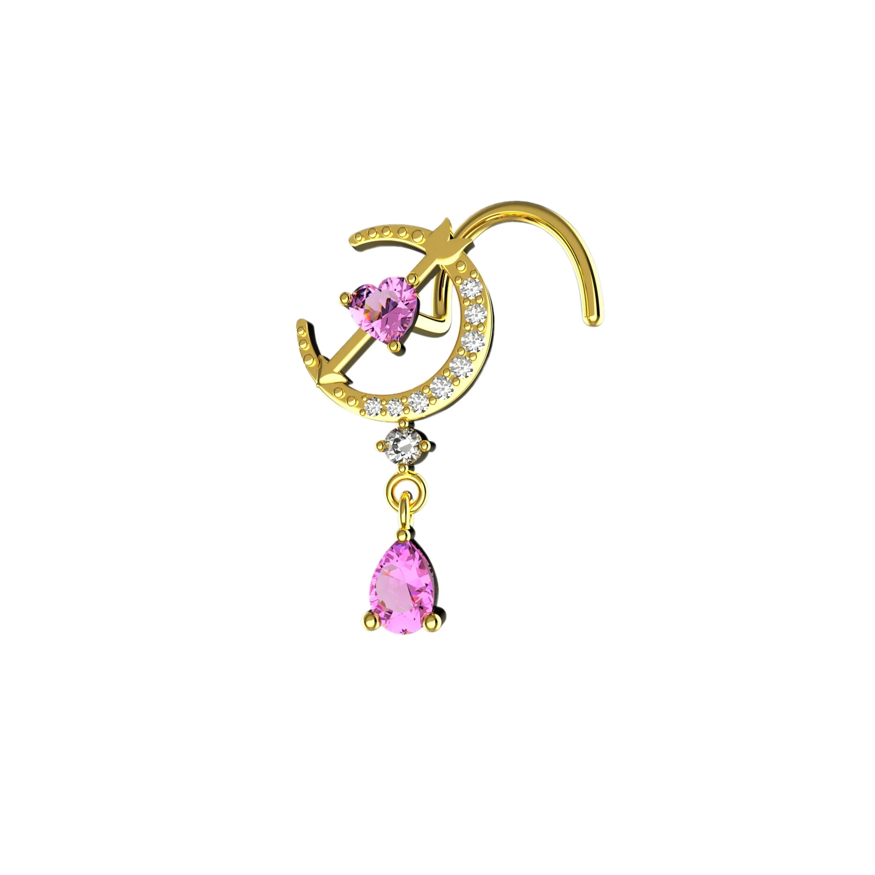 14k Gold Nose Piercing Stud – Minimal & Elegant Jewelry