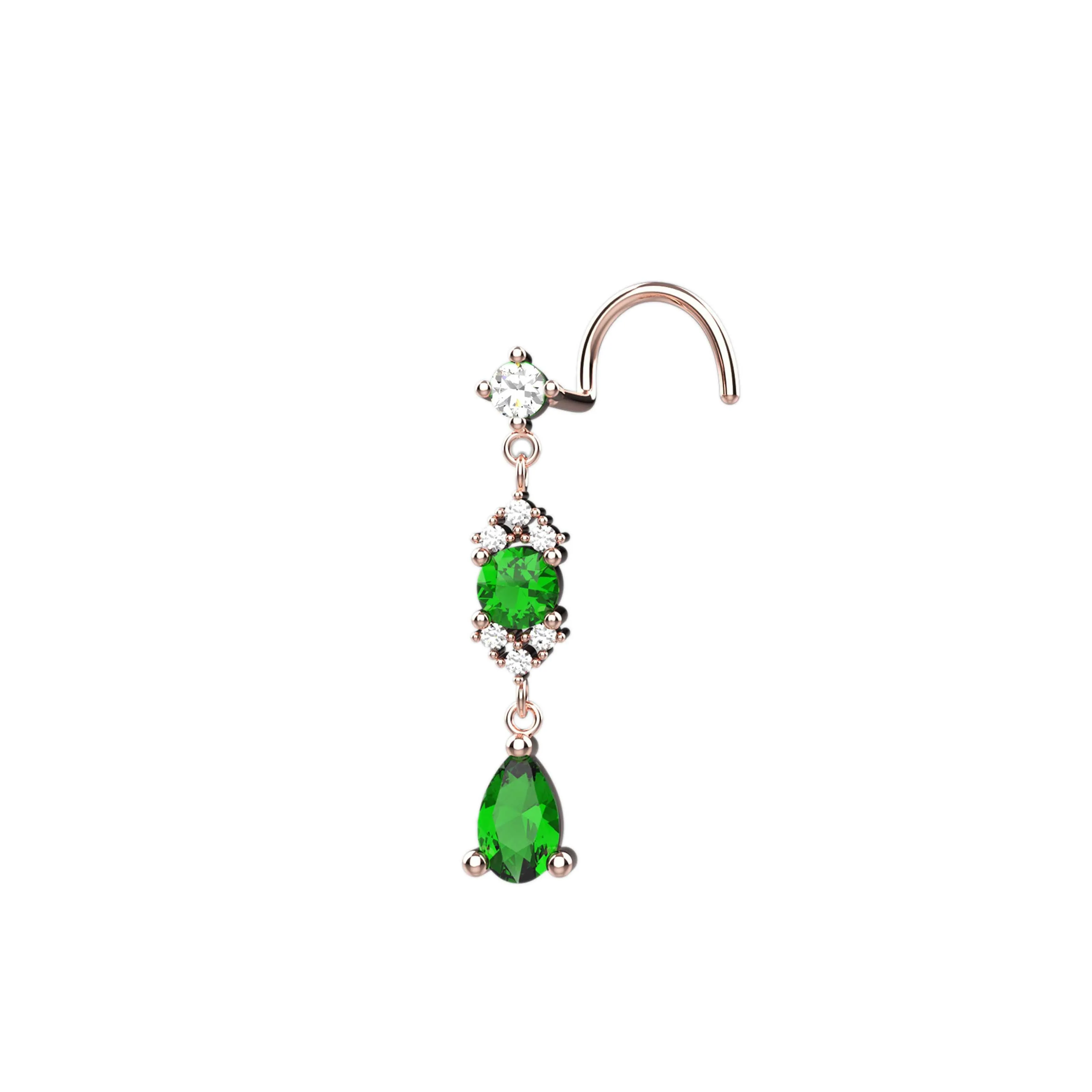 14K Gold Nose Ring & Dangle Nose Piercing Jewelry