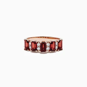 14K Rose Gold Rhodolite Garnet and Diamond Ring, 2.34 TCW