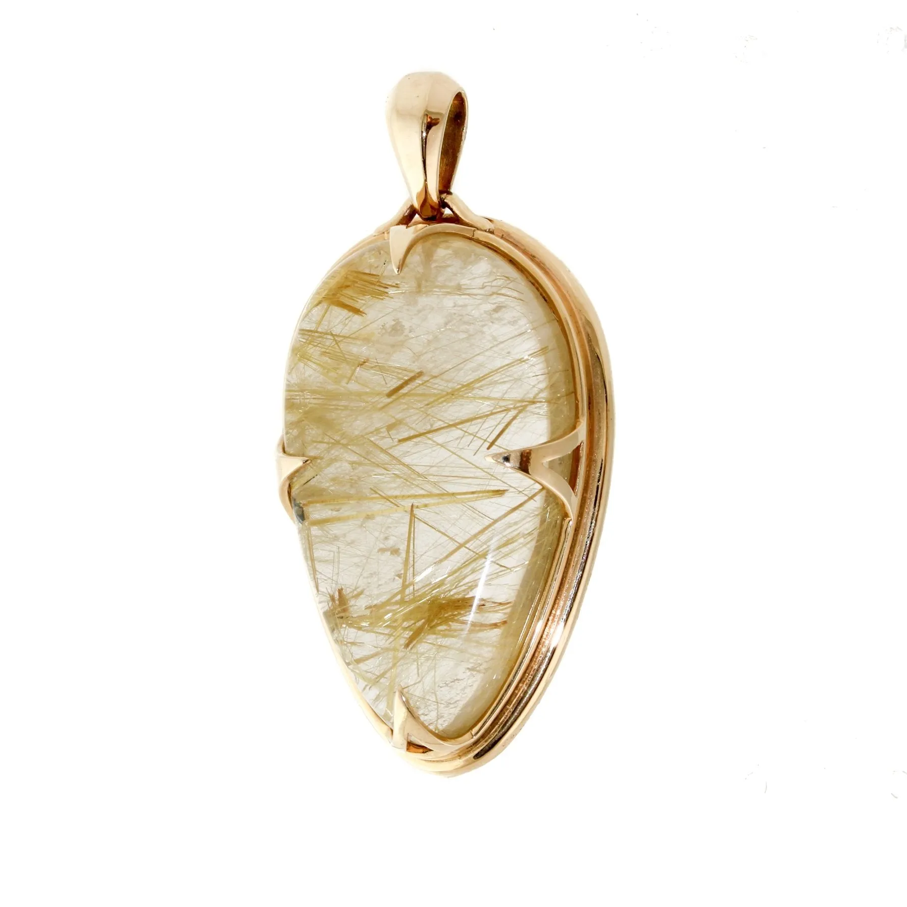 14K Rutilated Quartz Pendant