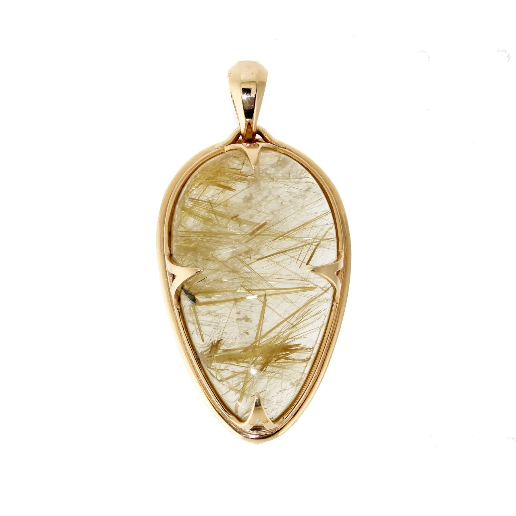 14K Rutilated Quartz Pendant