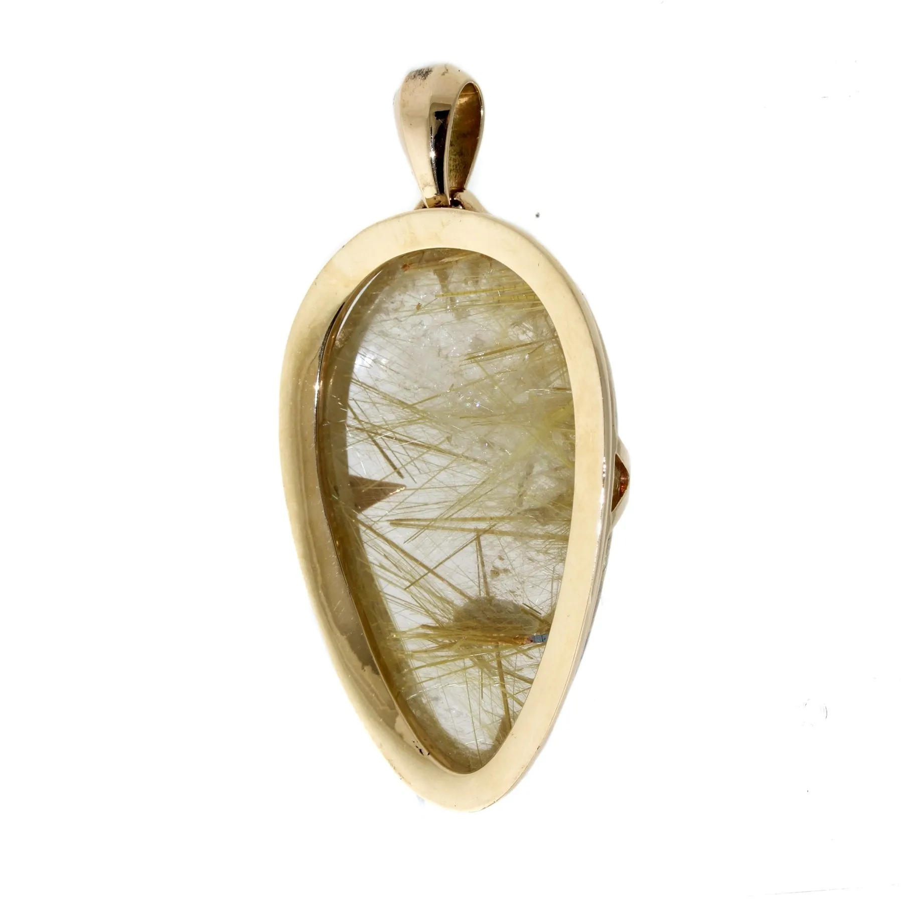 14K Rutilated Quartz Pendant