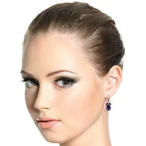14K Solid Rose Gold Leverback Earrings Natural Sapphire Series