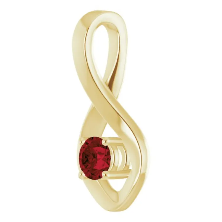 14K Yellow 4 mm Round Natural Mozambique Garnet Pendant