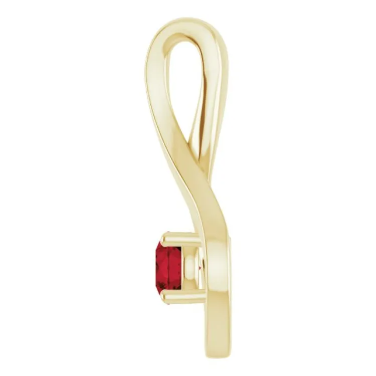14K Yellow 4 mm Round Natural Mozambique Garnet Pendant