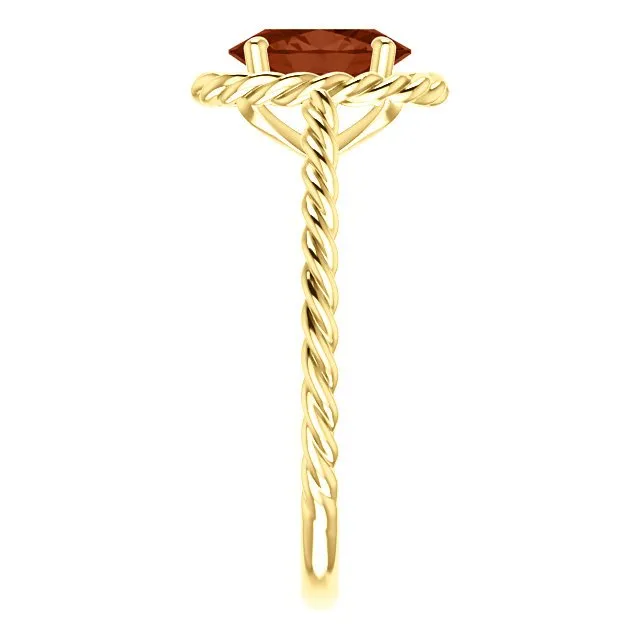 14KT GOLD 2.00 CARAT OVAL GARNET RING
