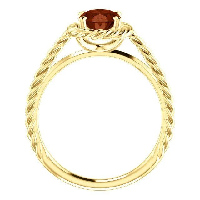 14KT GOLD 2.00 CARAT OVAL GARNET RING