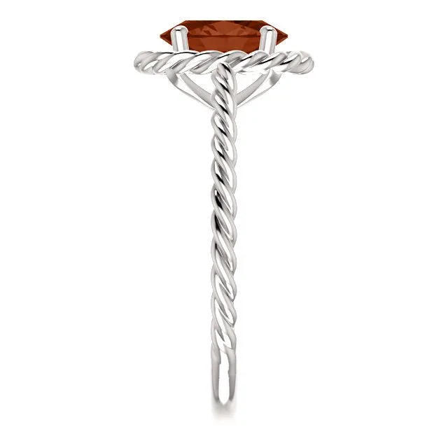 14KT GOLD 2.00 CARAT OVAL GARNET RING