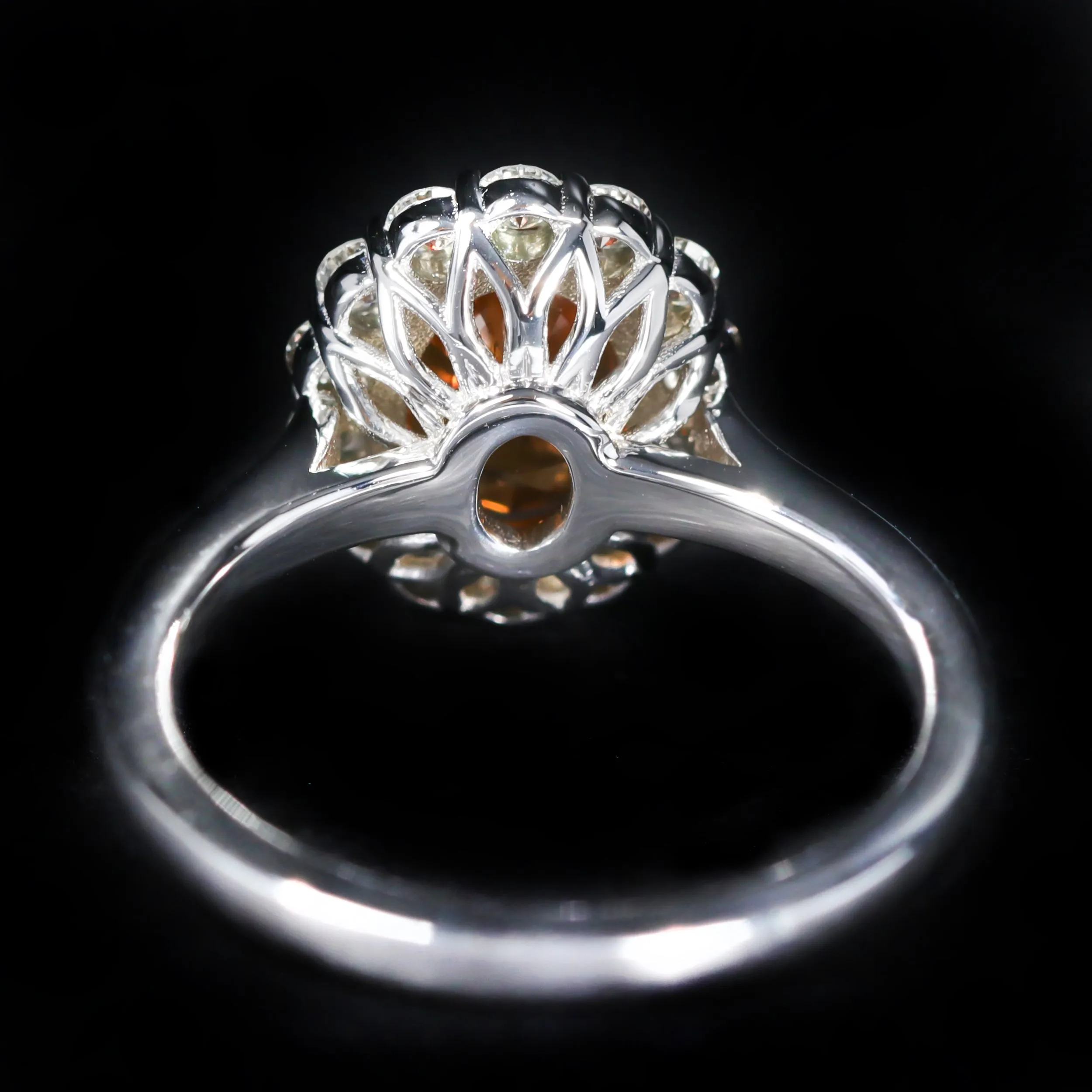 18K White Gold 2.28 Carat Garnet and Diamond Ring