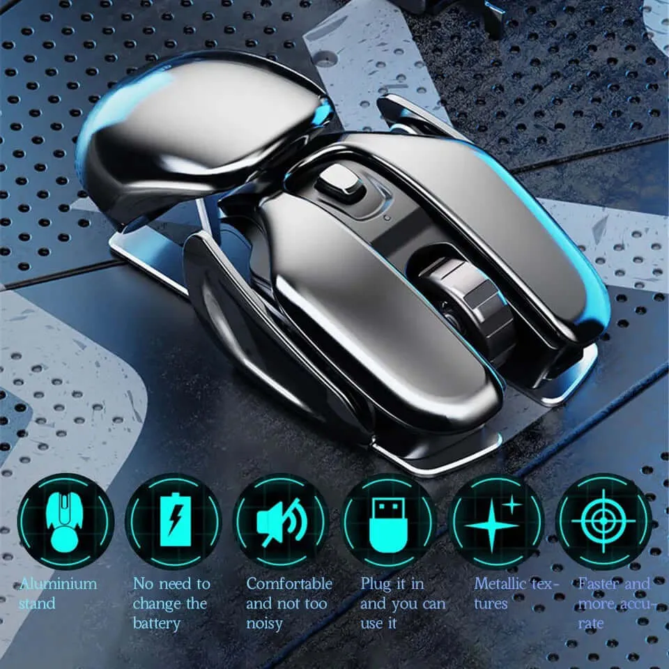 ✨2023 New Hot Sale 50% Off✨Wireless Ergonomics Metal Mouse