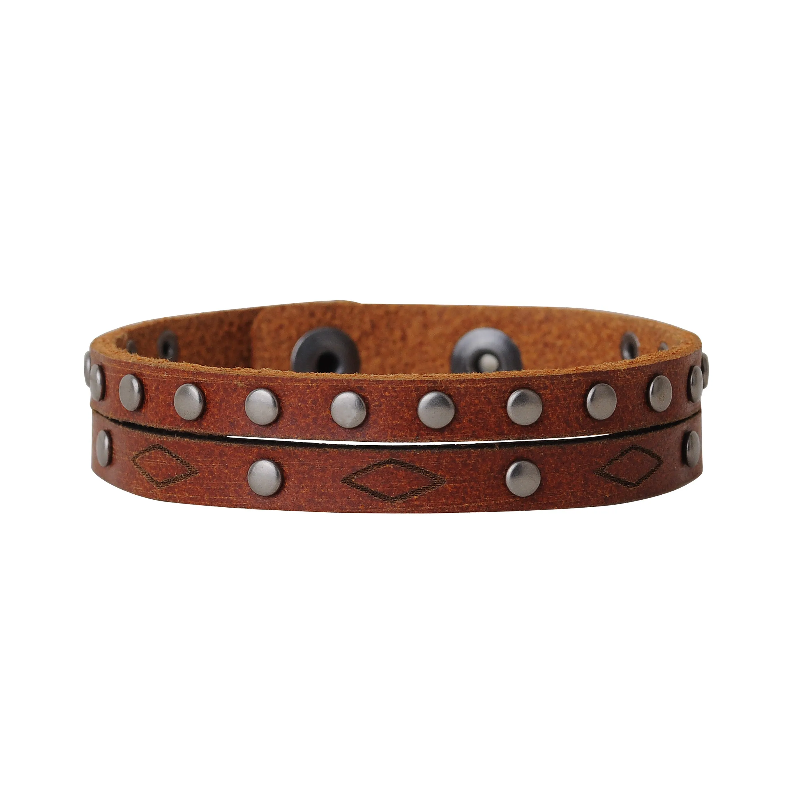 2111 - Double stud and rhombus bracelet
