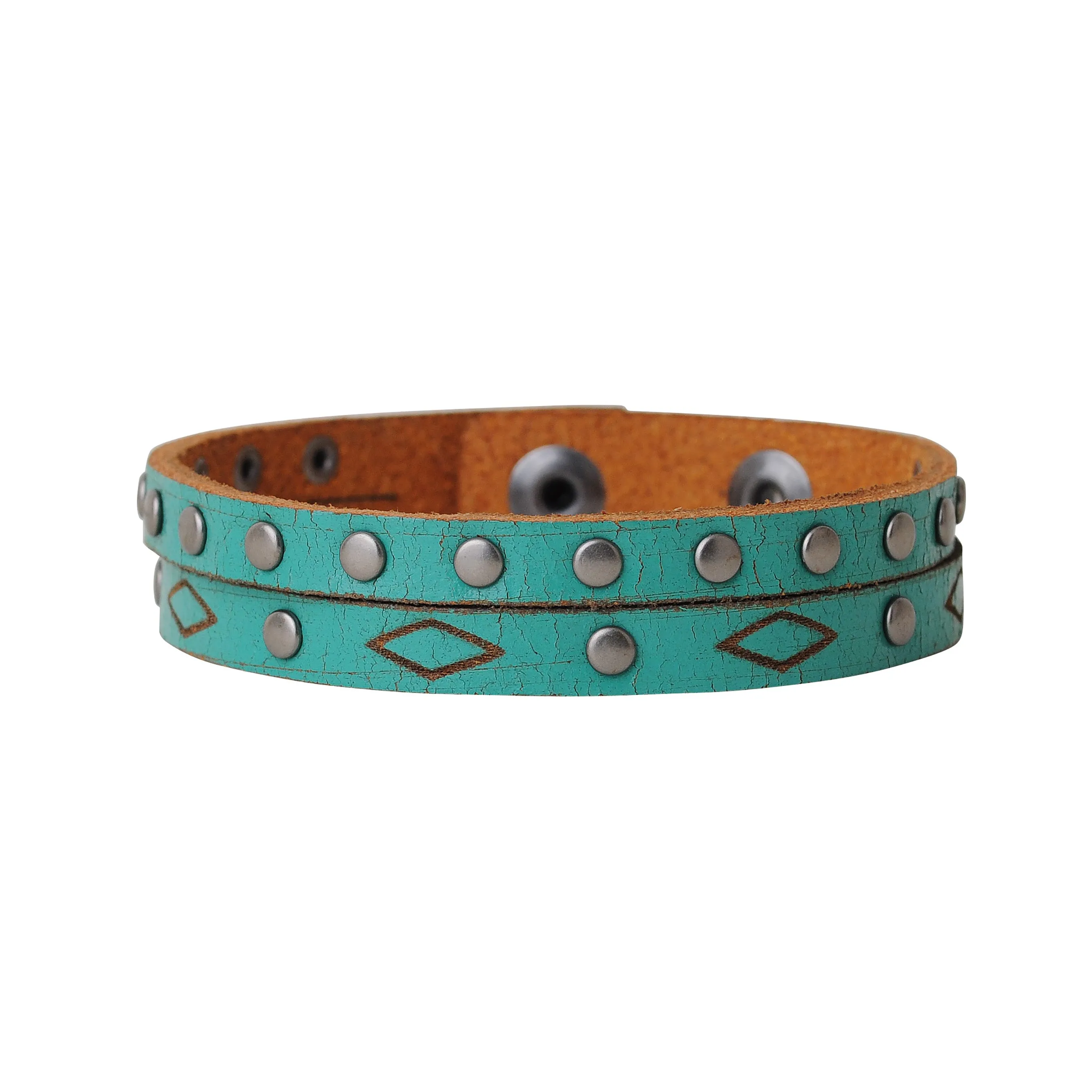 2111 - Double stud and rhombus bracelet