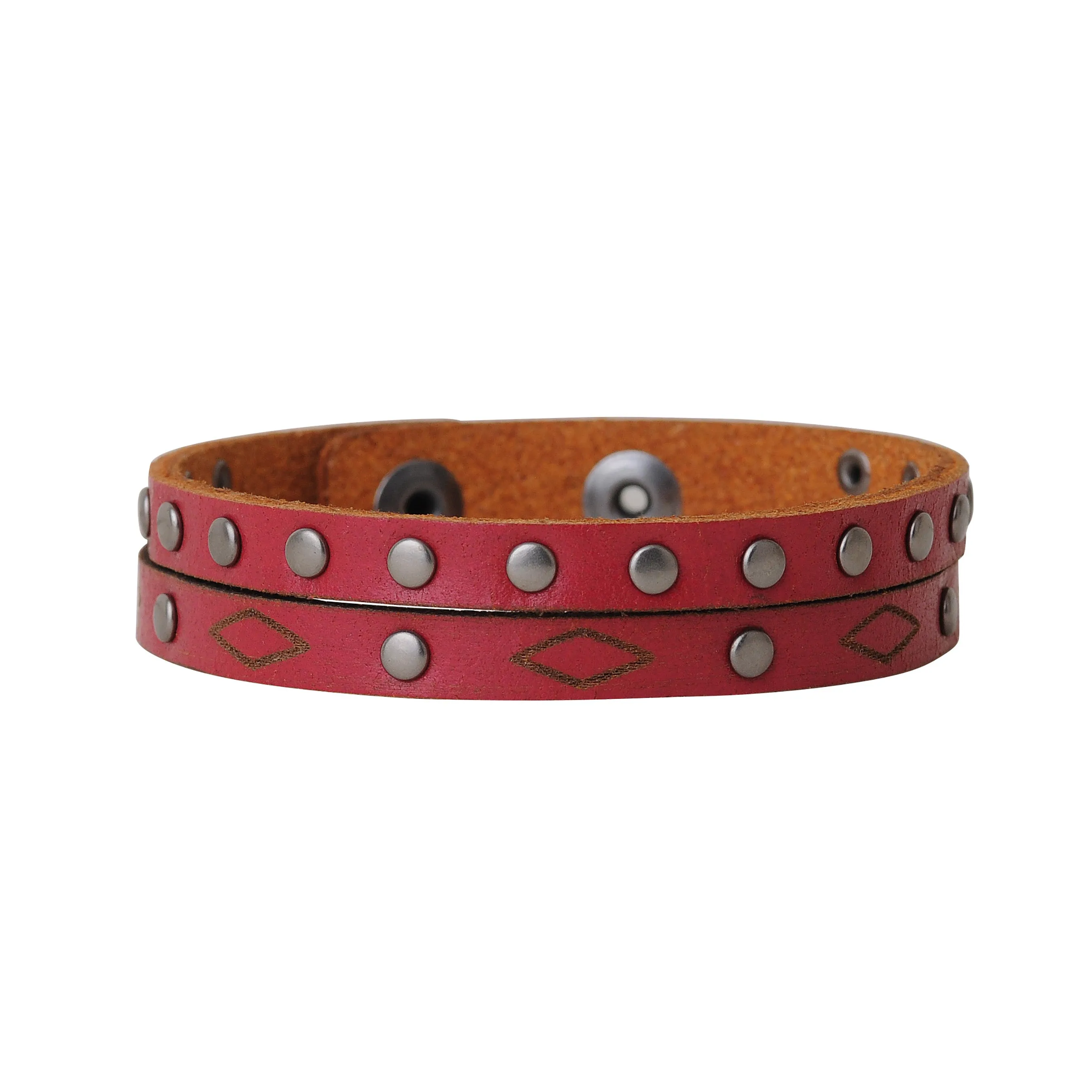 2111 - Double stud and rhombus bracelet