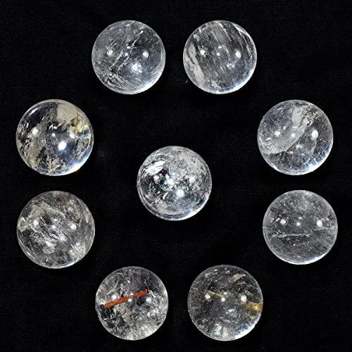 24mm Rainbow Clear Quartz Sphere Polished Natural Gemstone Sparkling Crystal Mineral Ball - China (1PC)