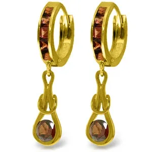 2.6 Carat 14K Solid Yellow Gold Love Knot Garnet Earrings