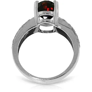 3.2 Carat 14K Solid White Gold Growing Love Garnet Diamond Ring