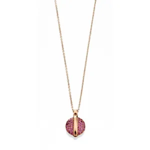 9ct Rose Gold Rhodolite Garnet Pendant And Chain GN252