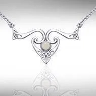 A timeless representation in threefolds ~ Sterling Silver Celtic Triquetra Necklace Jewelry with Gemstones TNC162