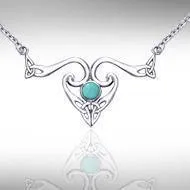 A timeless representation in threefolds ~ Sterling Silver Celtic Triquetra Necklace Jewelry with Gemstones TNC162
