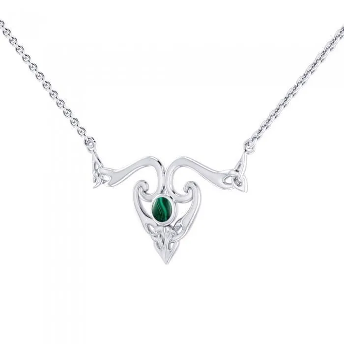 A timeless representation in threefolds ~ Sterling Silver Celtic Triquetra Necklace Jewelry with Gemstones TNC162