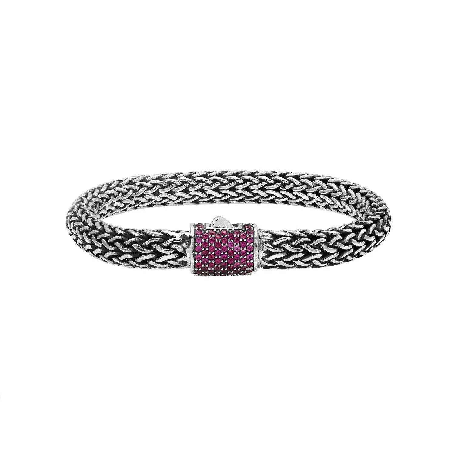AB-1121-RB Sterling Silver Bracelet With Ruby Q.