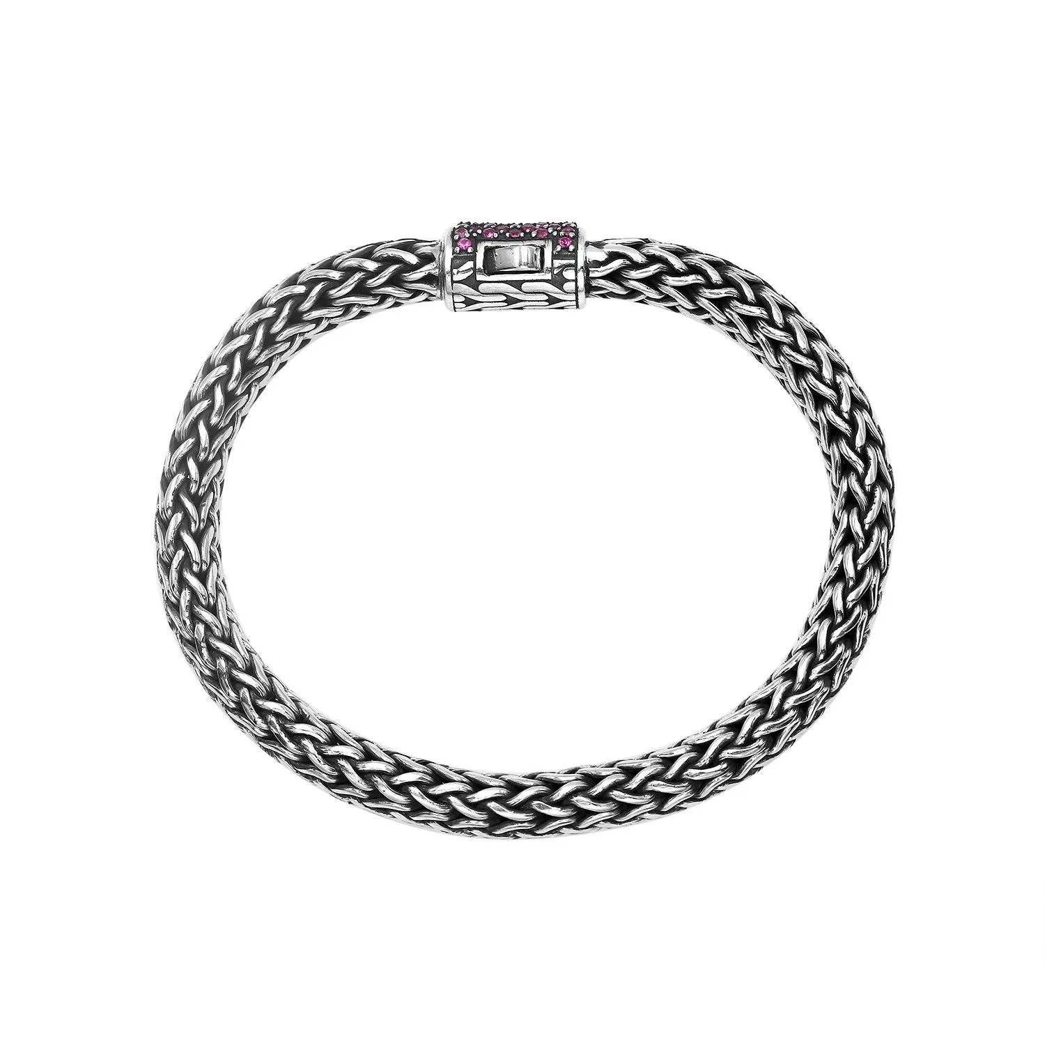 AB-1121-RB Sterling Silver Bracelet With Ruby Q.