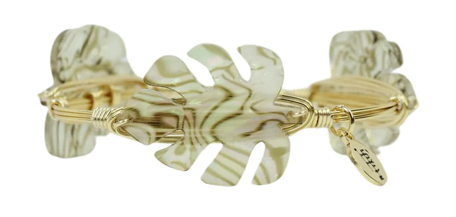 Abalone Palm Bangle Bracelet