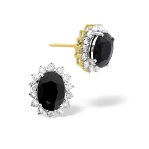 Acotis Diamonds 9K Gold 0.42ct Diamond Sapphire Earrings F2210