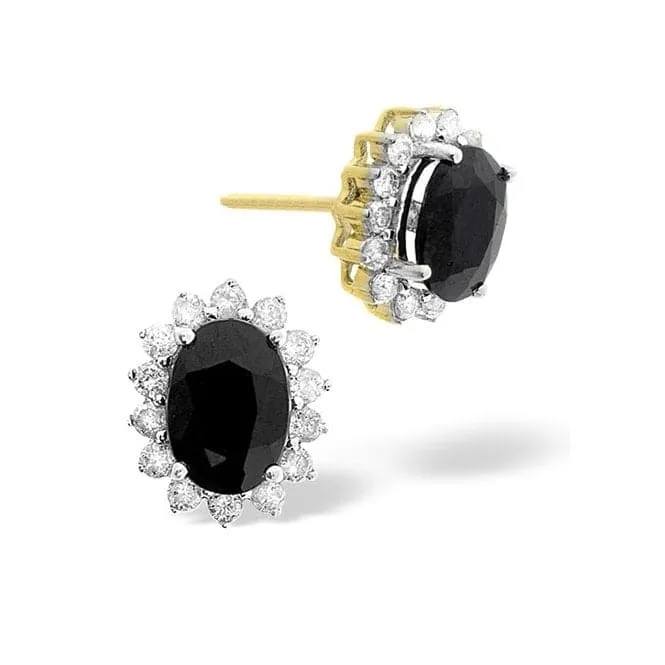 Acotis Diamonds 9K Gold 0.42ct Diamond Sapphire Earrings F2210