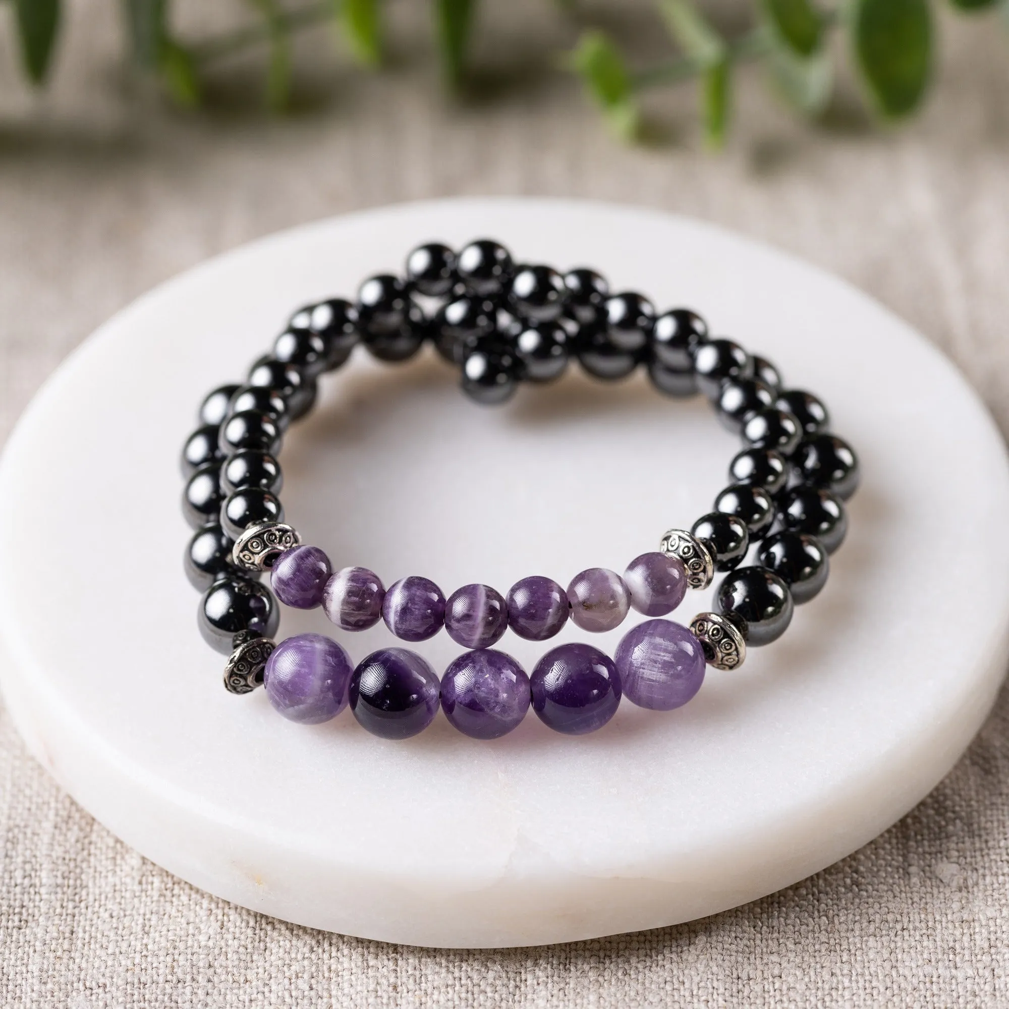 Adults | Amethyst   High Power Magnetic Hematite Bracelet