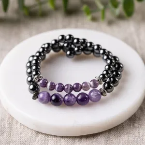 Adults | Amethyst   High Power Magnetic Hematite Bracelet
