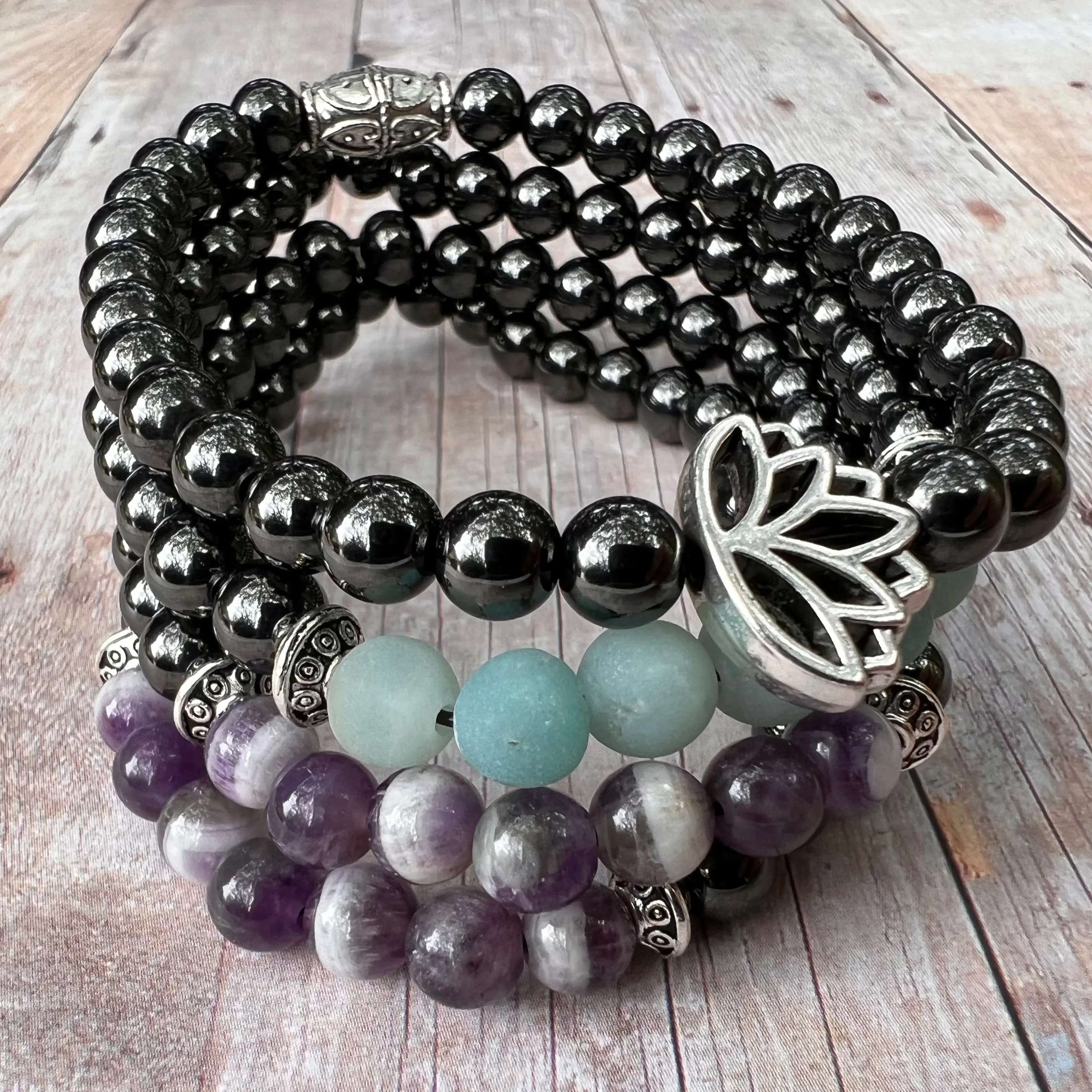 Adults | Amethyst   High Power Magnetic Hematite Bracelet