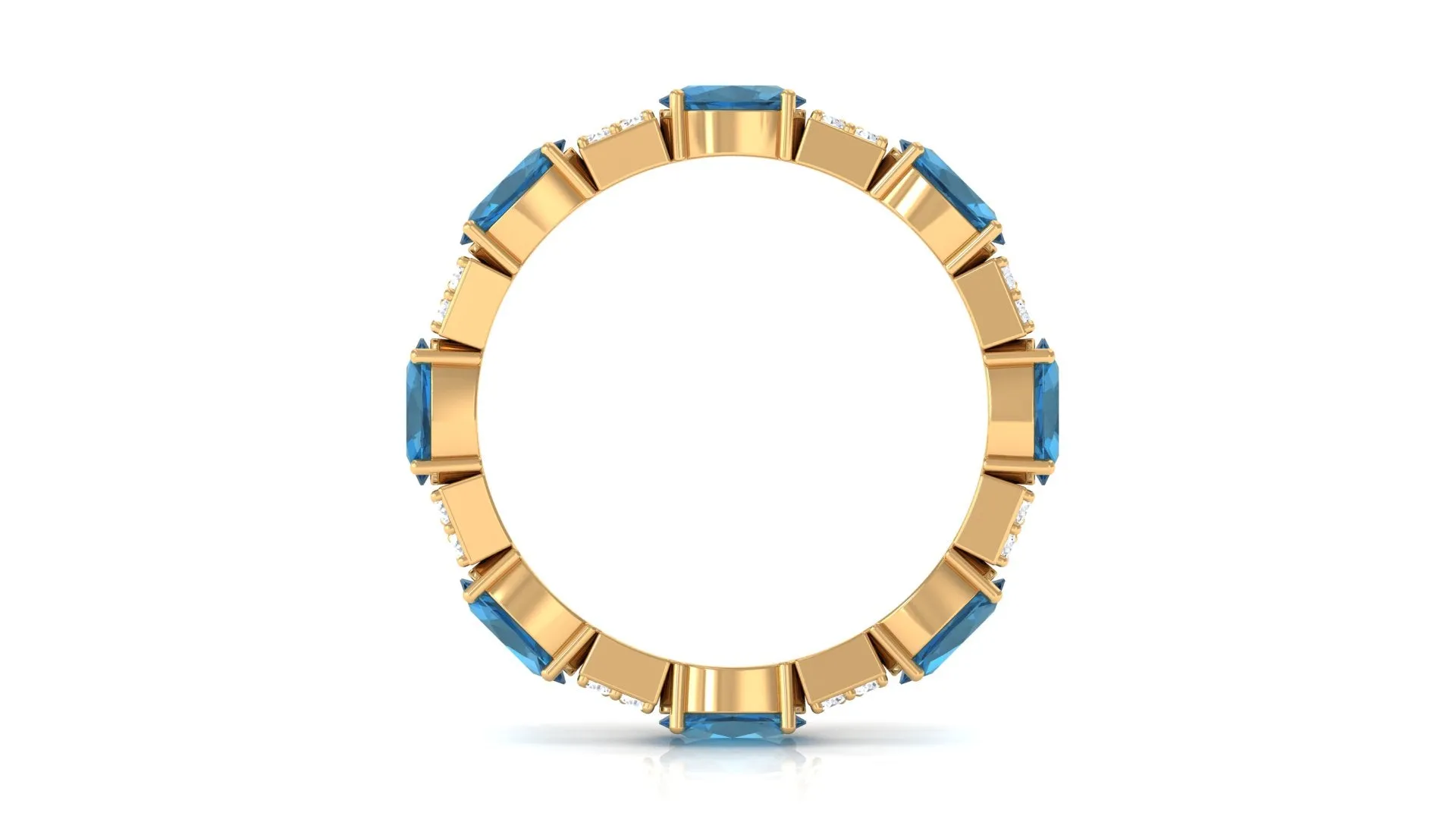 Alternate London Blue Topaz and Diamond Eternity Ring