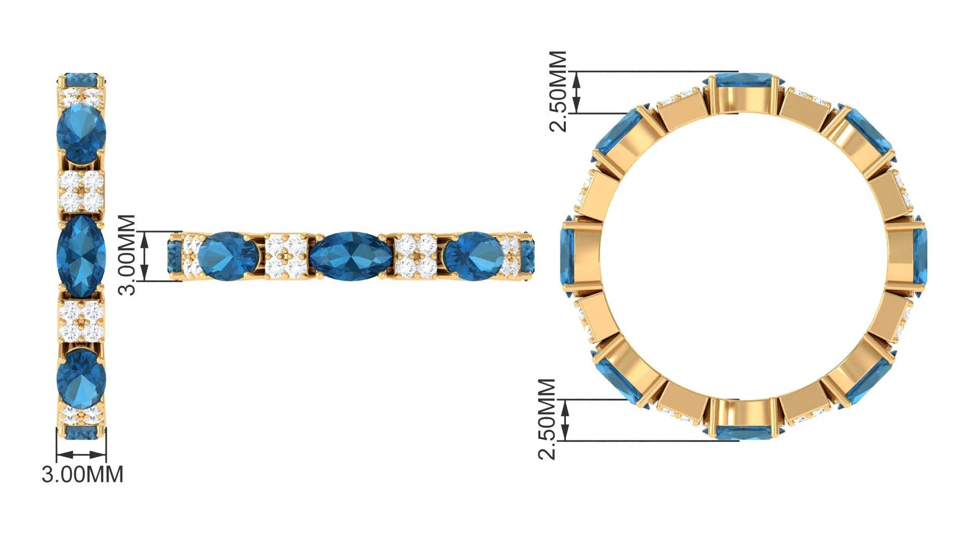 Alternate London Blue Topaz and Diamond Eternity Ring