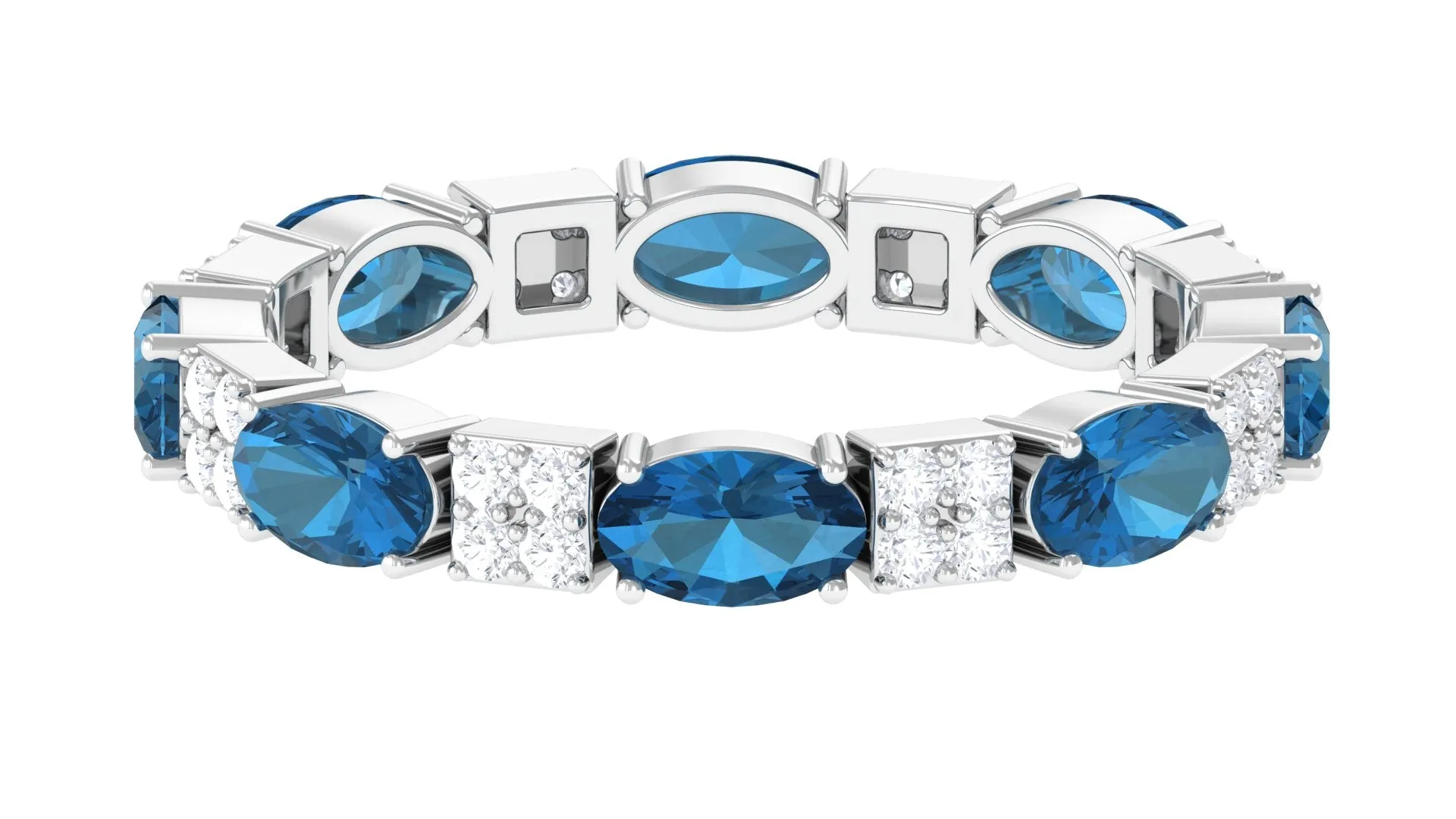Alternate London Blue Topaz and Diamond Eternity Ring