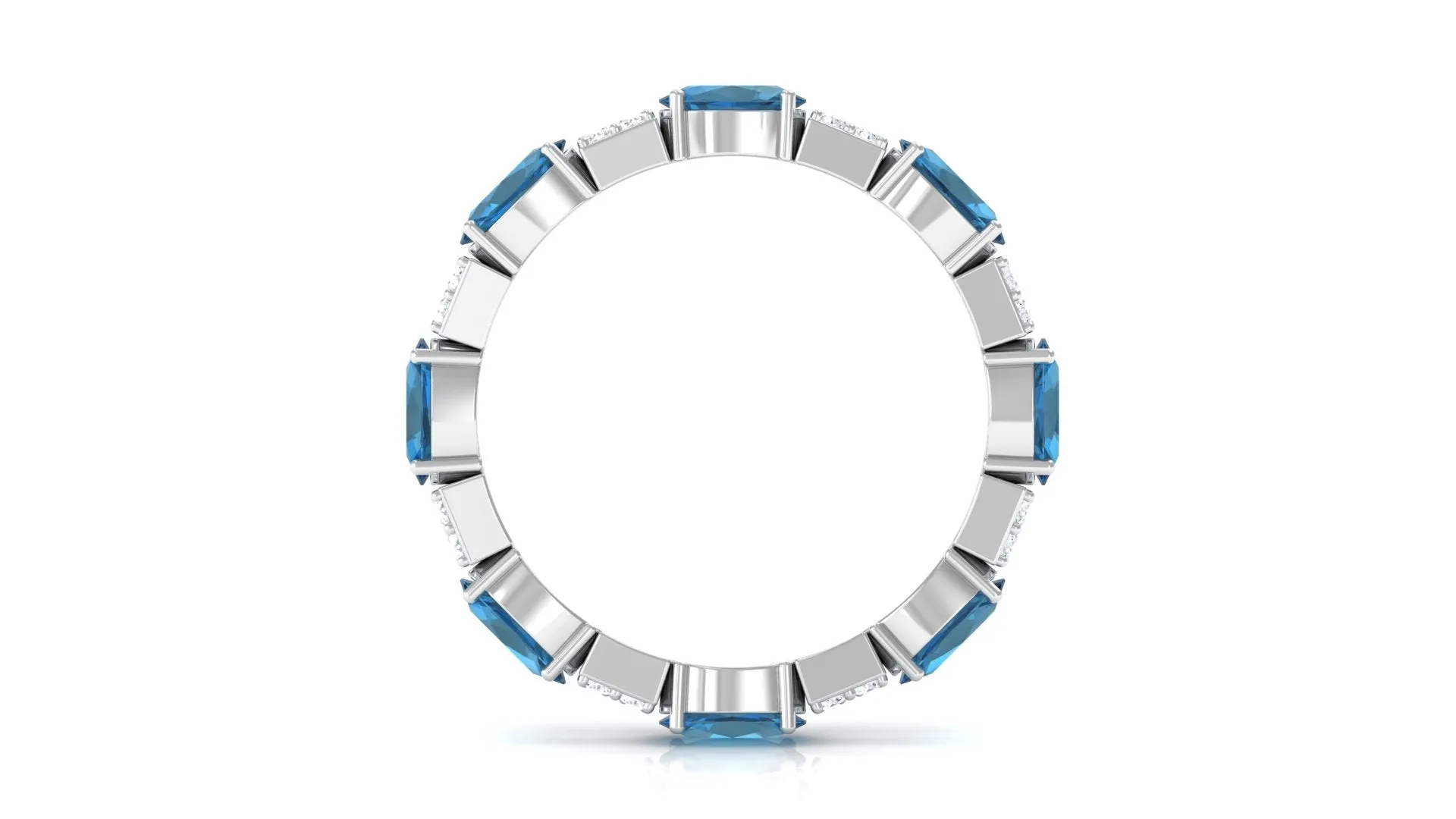 Alternate London Blue Topaz and Diamond Eternity Ring