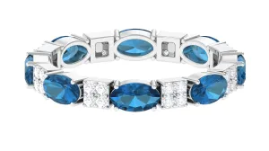 Alternate London Blue Topaz and Diamond Eternity Ring