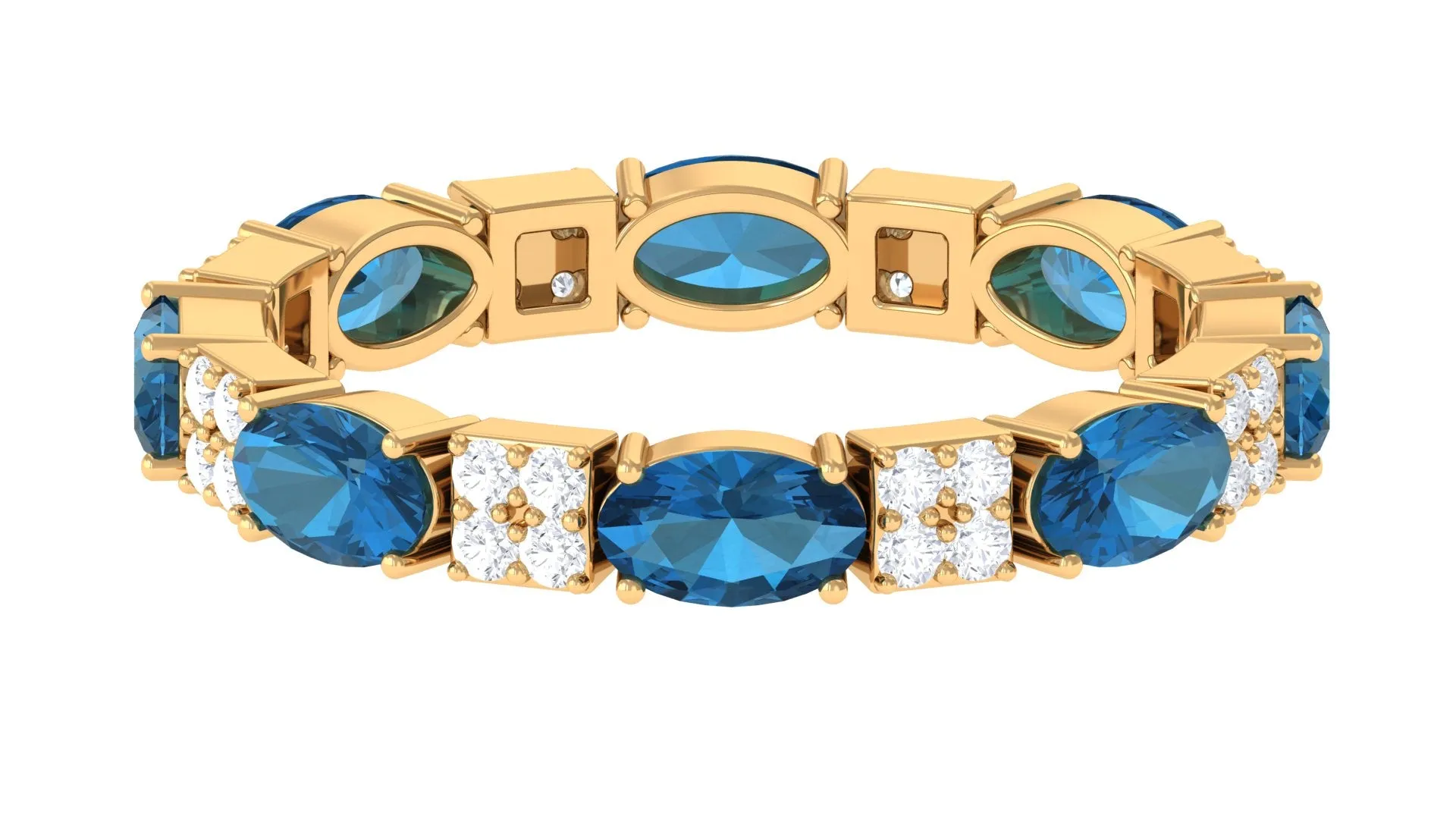 Alternate London Blue Topaz and Diamond Eternity Ring