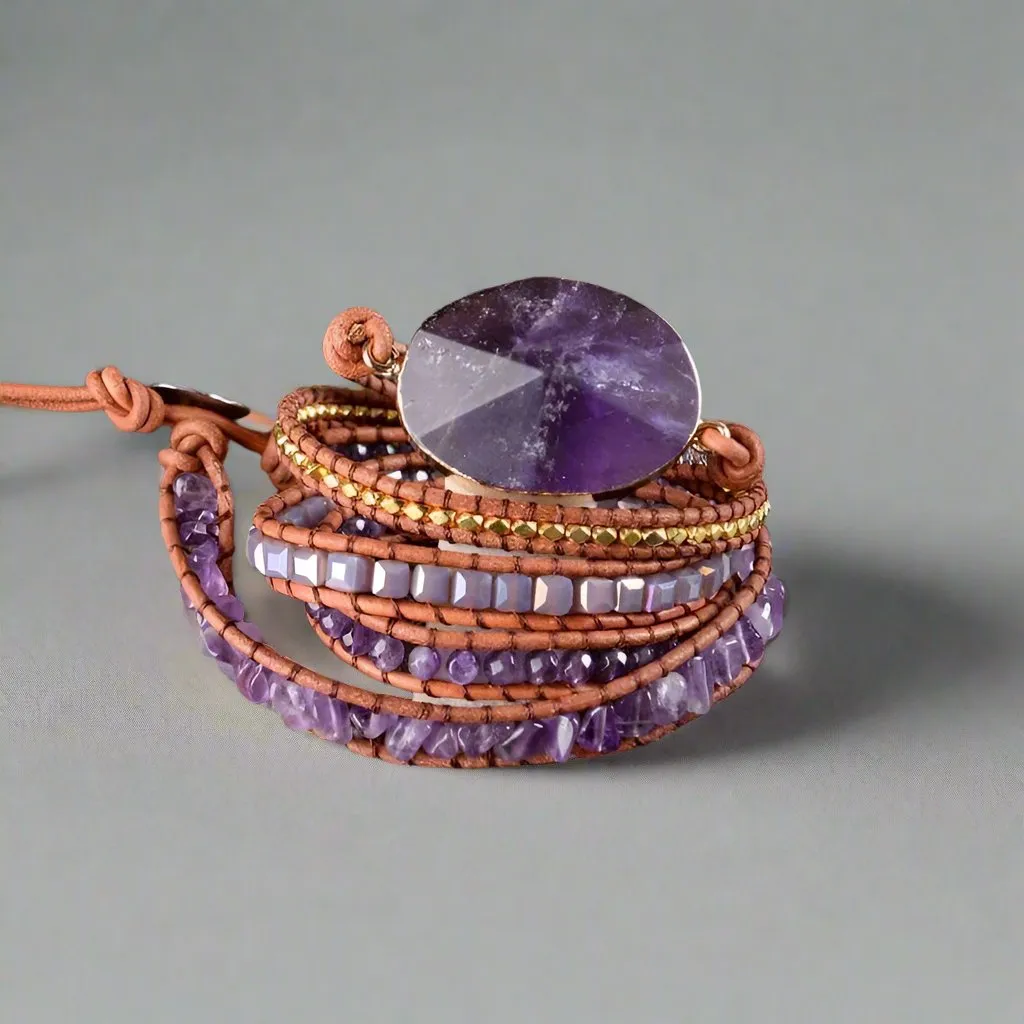 Amethyst & Crystals Bohemian Bracelet