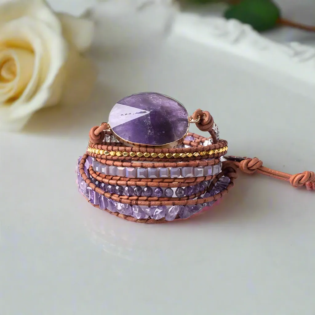 Amethyst & Crystals Bohemian Bracelet