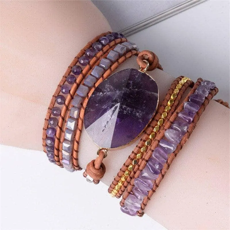 Amethyst & Crystals Bohemian Bracelet